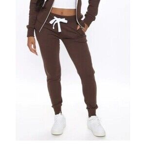 Fashion Nova Women's Relaxed Vibe Joggers M, Chocolate NWT